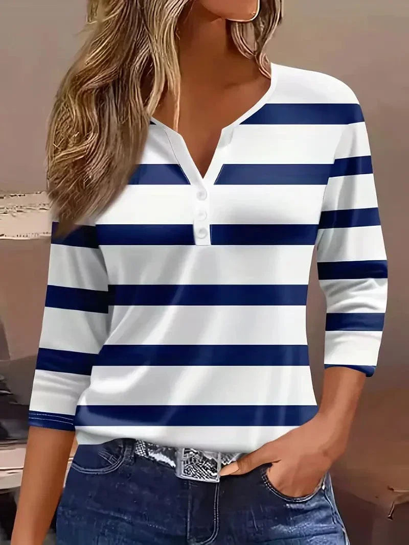 Amelia™ | Striped V-Neck Top