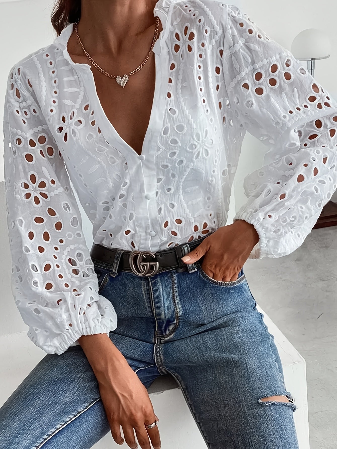 Elise™ | Floral Long-Sleeve Blouse